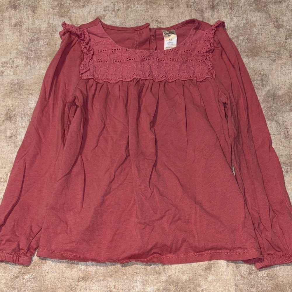 OshKosh B'gosh Women's Ruffled Lace Blouse - Mauve
